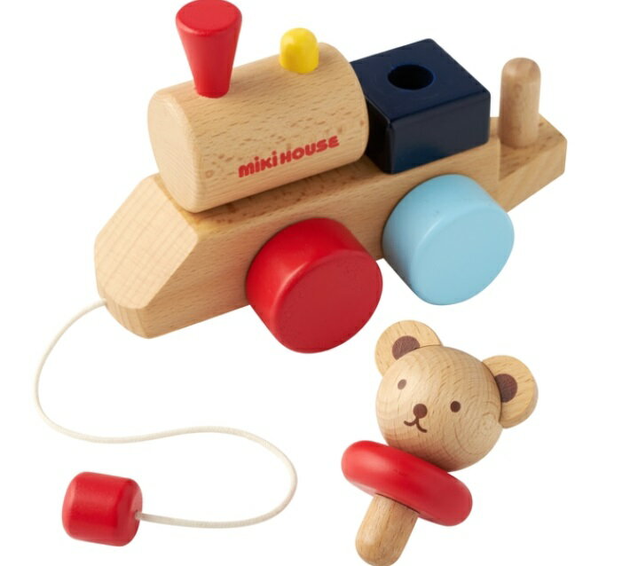 【MIKIHOUSE】ミキハウス木のおもちゃ【箱付】汽車でコロコロ★プルトーイ【新商品続々入荷中♪】【RCP】　upup7 apap8 fs04gm