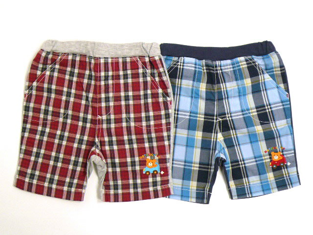 【PRICE DOWN　値下げ!!】【MIKIHOUSE/HOTBISCUITS】ミキハウス/ホットビスケッツ★チェック♪5分丈ハーフパンツ（100・110cm）　【新商品続々入荷中♪】【RCP】　upup7 apap8 fs04gm