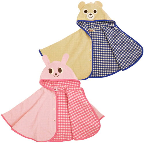 【日本製】【MIKIHOUSE】お顔がフード☆パイルポンチョ〈フリー(70cm-90cm)〉【新商...