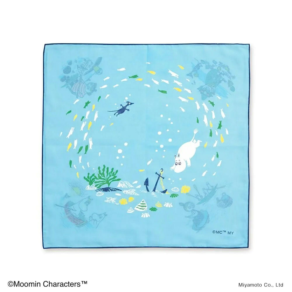Rakuten - 【宮本（株）商品★税込2860円以上で送料無料キャンペーン】【宮本】はんかちMOOMIN ムーミンリバーシブルランチクロス　 海【2025Dec】