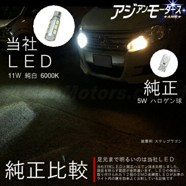 LED T10　ekワゴン ekスポーツ ekカスタム 爆光 ポジションランプ ホワイト ポジション 車検 おすすめ 11W 2個セット 純白色 6000K T16 バックランプ AMC yys