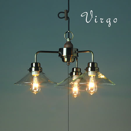 ペンダントライト Virgo バルゴ GLF-3376 後藤照明 | 照明器具 照明 天井照明 ライト ランプ E26 180W LED エジソン電球 3灯 大型 ガラス 真鍮 長さ調整 ダイニング リビング 和室 おしゃれ 北欧 アンティーク レトロ 和モダン 一人暮らし