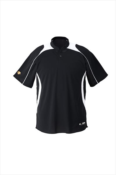 [DESCENTE]デサント野球ジュニアベースボールシャツ(JDB110B)(BKSW)ブラック×Sホワイト