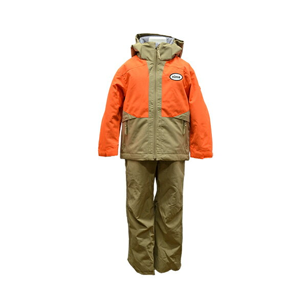 nima(ニーマ) トドラー スノーウェア上下セット nima toddler snowwear setup 撥水機能が付いたミニオックスフォード生地を採用 ◎サイズ調整機能 (ジャストフィットスーツ)は、背がのびてもぴったりフィット！ 袖や股下の長さがヒモを引っ張るだけで調整ができる為、毎シーズン、買い替える必要がありません。 育ち盛りのお子様にぴったり、快適でフード着脱もできる安全なスノーウェア。中綿入りであたたかい！ 最大で20cmの身長差に対応が可能です。 【素材】 表地　ポリエステル100％ 裏地　ポリエステル100％ 中わた　ポリエステル100％ 【商品サイズ】 120(cm)：適応身長105-125 ここがおすすめ！ スキー教室、クラブ部活動、スキー、スノーボード、雪遊び、防寒着として幅広くご使用いただけます。 [サイズ(cm)] 120：着丈52、身幅43.5、袖丈62、胸囲57-63、身長105-125、胴囲51-57、総丈82、股下56、ヒップ43.5、ウエスト30-35.5ナチュラル・ブラックナチュラル・ホワイトナチュラル・ネイビーCAWAII・ホワイトCAWAII・アクアCAWAII・ピンクダブルカラー・ブルーダブルカラー・オレンジリップストップカモ・ブラックリップストップカモ・ブルーユニコーン・ピンクダブルカラー・ブルー