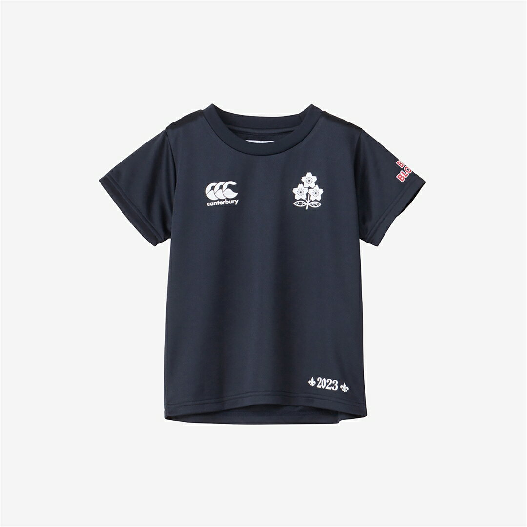 【1点までメール便可】[canterbury]カンタベリーラグビー日本代表ジャパン キッズスペクテーターTシャツ(RAJ33793)(29)ネイビー