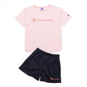 [Champion]チャンピオンキッズ ショートスリーブTシャツ&ショートパンツ(CK-XSW05)(920)ピンク
