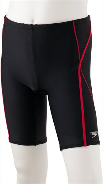 【1点までメール便可】[speedo]スピードボーイズスクール水着トリトンジャマー(SFB62015)(KR)ブラック/レッド