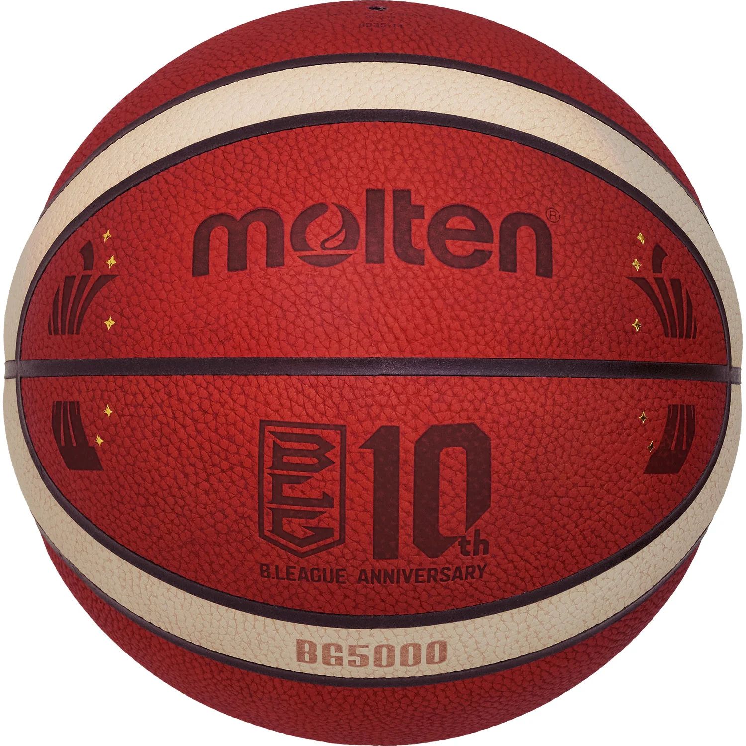 [molten]モルテンバスケットボール検定7号球BG5000 Bリーグ10周年記念ボール(B7G5000-BL0)オレンジ×アイボリー
