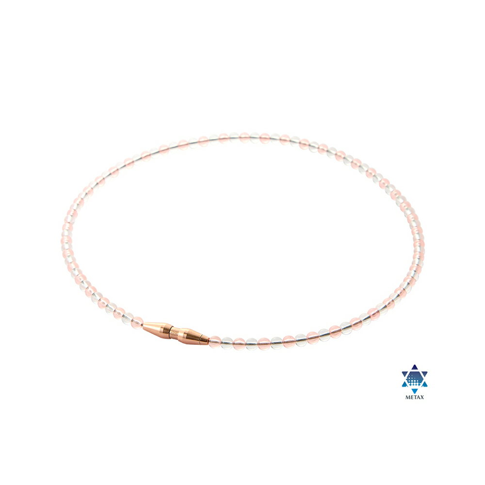 【1点までメール便可】[Phiten]ファイテンRAKUWAネックレスEXTREME クリスタルタッチピンクゴールド/ク..