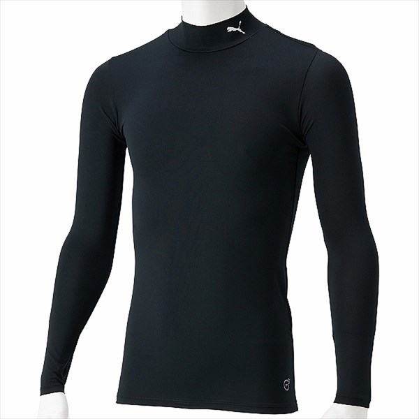 [puma]プーマCompression Moc Neck LS Shirts(656331)(03)プーマ ブラック/プーマ ホワイト