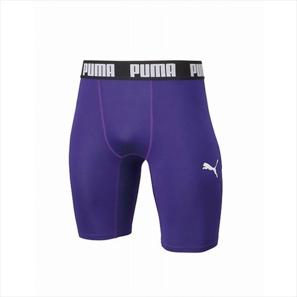 【1点までメール便可】[PUMA]プーマコンプレッション ジュニアショートタイツ(656334)(14)プリズム バイオレット/プーマ ホワイト