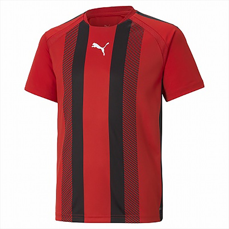 【5/24~26 エントリーでポイント10倍】【1点までメール便可】[puma]プーマTEAMLIGA ストライプ ゲームシャツ JR(705147)(01)プーマ レッド/プーマ ブラック/プーマ ホワイト