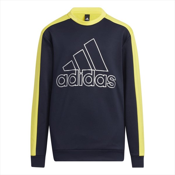 [adidas]アディダスYB カラーブロック クルースウェット(VB283)(HM9586)レジェンドインク/インパクトイエロー