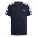 [adidas]アディダスジュニアYB D2M 3ストライプス Tシャツ(29341)(H36816)レジェンドインク/ホワイト