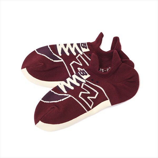 [New Balance]ニューバランススニーカー柄ソックス(JASL8222)(NBS)NBスカーレット