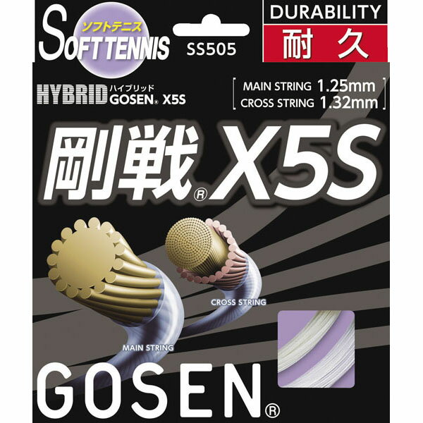 【数量1までメール便可】[GOSEN]ゴーセン剛戦X5S(SS505)(90)ブラック