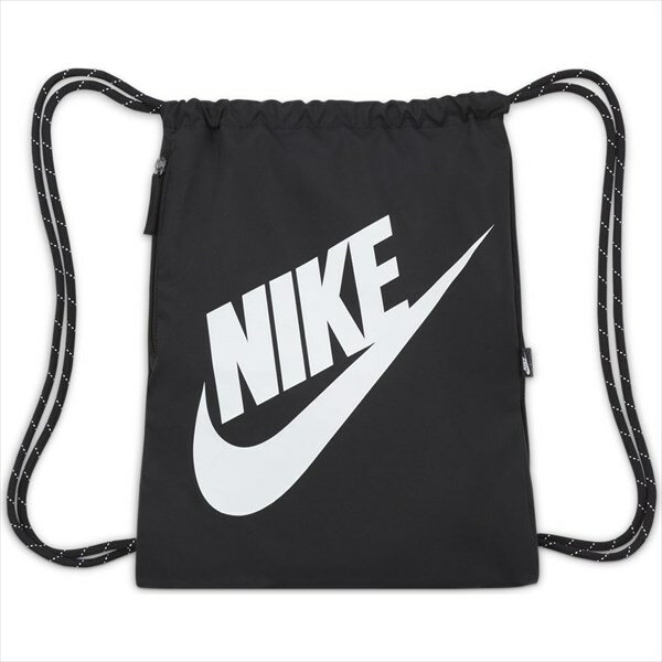 [NIKE]ナイキヘリテージ ドロー ストリング ジムサック(DC4245)(010)ブラック/ブラック/(ホワイト)