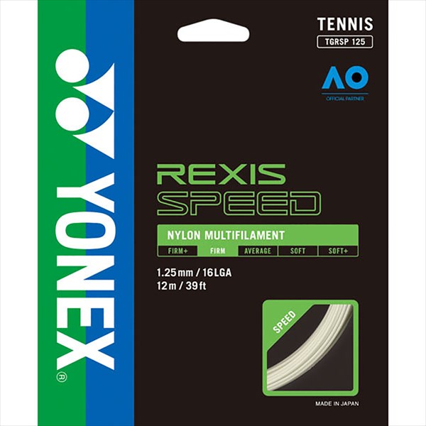 【5/24~26 エントリーでポイント10倍】[YONEX]ヨネックス硬式テニスガットレクシス スピード 130(TGRSP130)(011)ホワイト
