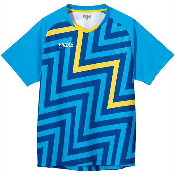 【1点までメール便可】[VICTAS]ヴィクタスゲームシャツ(ジュニアから大人まで)サンダーボルト GS (612102)(5100)ターコイズ