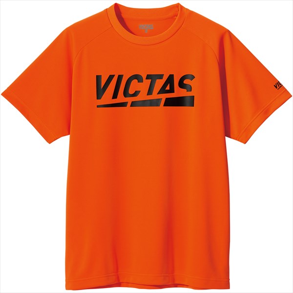 【1点までメール便可】[VICTAS]ヴィクタスプラクティスシャツ(ジュニアから大人まで)プレイロゴ Tシャツ(632101)(2000)オレンジ