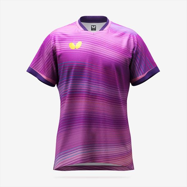 【1点までメール便可】[Butterfly]バタフライ男女兼用プラクティスシャツエリスター11・シャツ(46510)(243)パープル