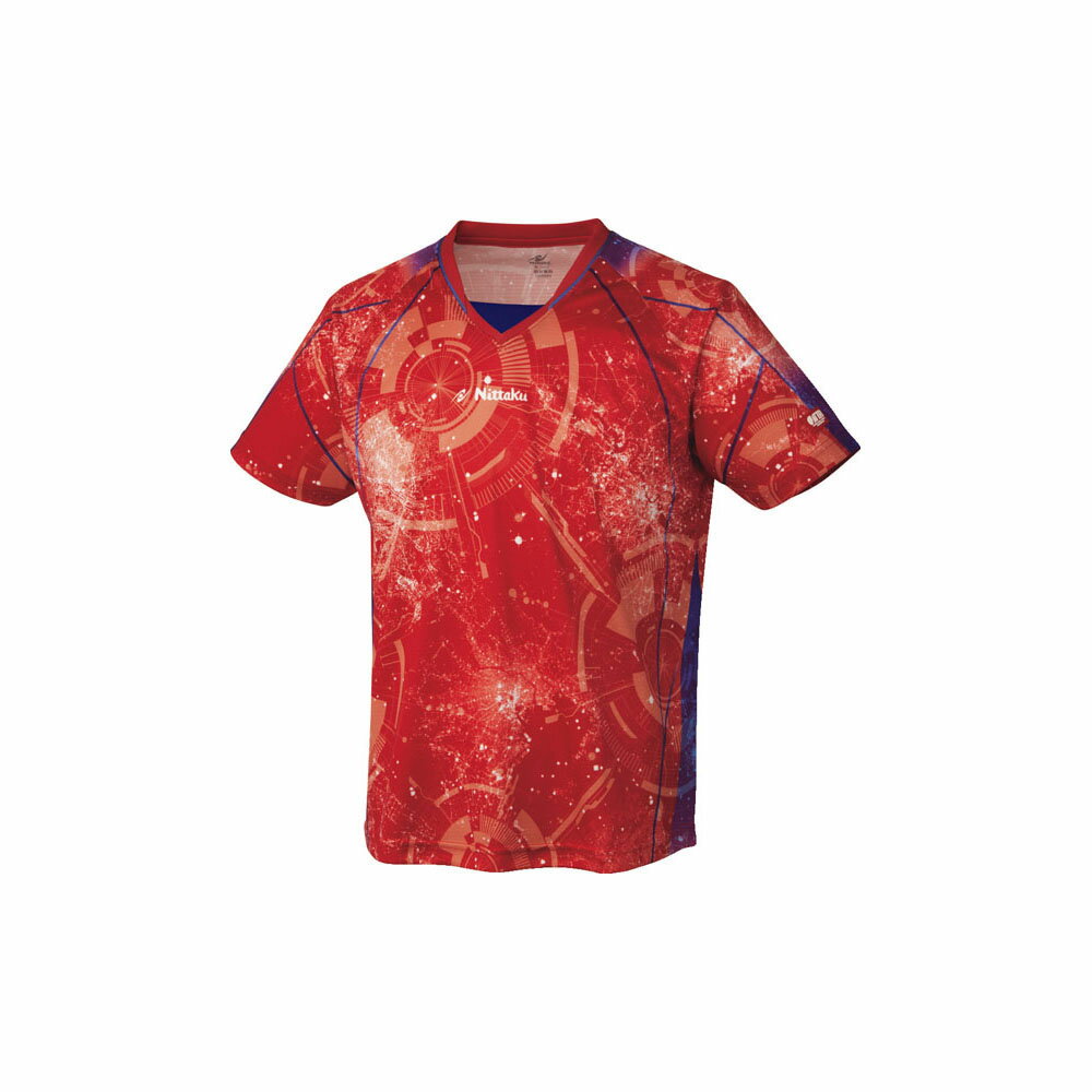 【1点までメール便可】[Nittaku]ニッタクゲームシャツ(ジュニアから大人まで)ブライトシティシャツ(NW-2209)(20)レッド