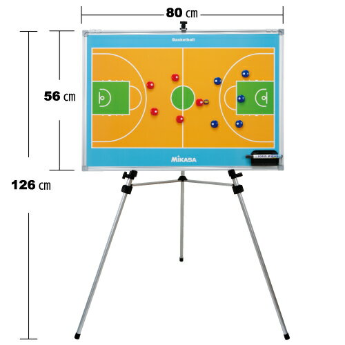 [MIKASA]ミカサバスケットボール特大作戦盤 三脚・ケース付(SBBXL)。