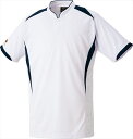 ZETT ゼットプロステイタス ベースボールシャツ(BOT831)(1129)ホワイト/ネイビー