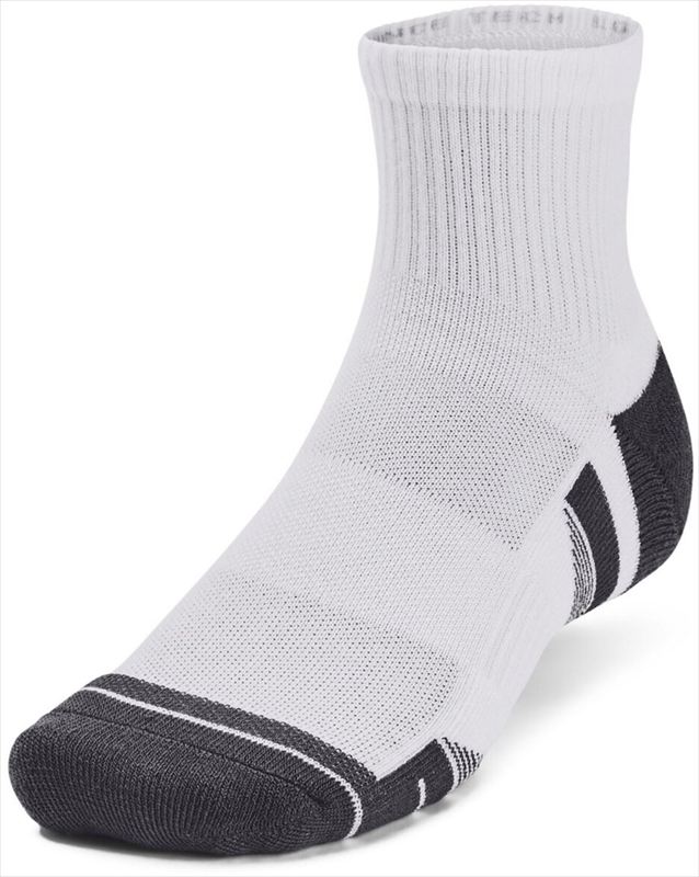 [UNDER ARMOUR]アンダーアーマーUA パフォーマンステック クオーター ソックス （3足セット）(1379510)(100)ホワイト/ホワイト/ジェットグレー