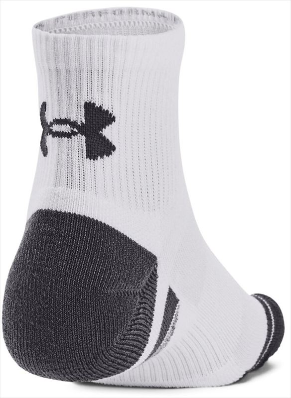 [UNDER ARMOUR]アンダーアーマーUA パフォーマンステック クオーター ソックス （3足セット）(1379510)(100)ホワイト/ホワイト/ジェットグレー