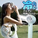 ハンディファン 冷却プレート スタンドにもなる カラビナ付き 携帯用扇風機 ペルチェ 手持ち 卓上 2WAY USB充電式 ミントグリーン 小型 熱中症対策 暑...