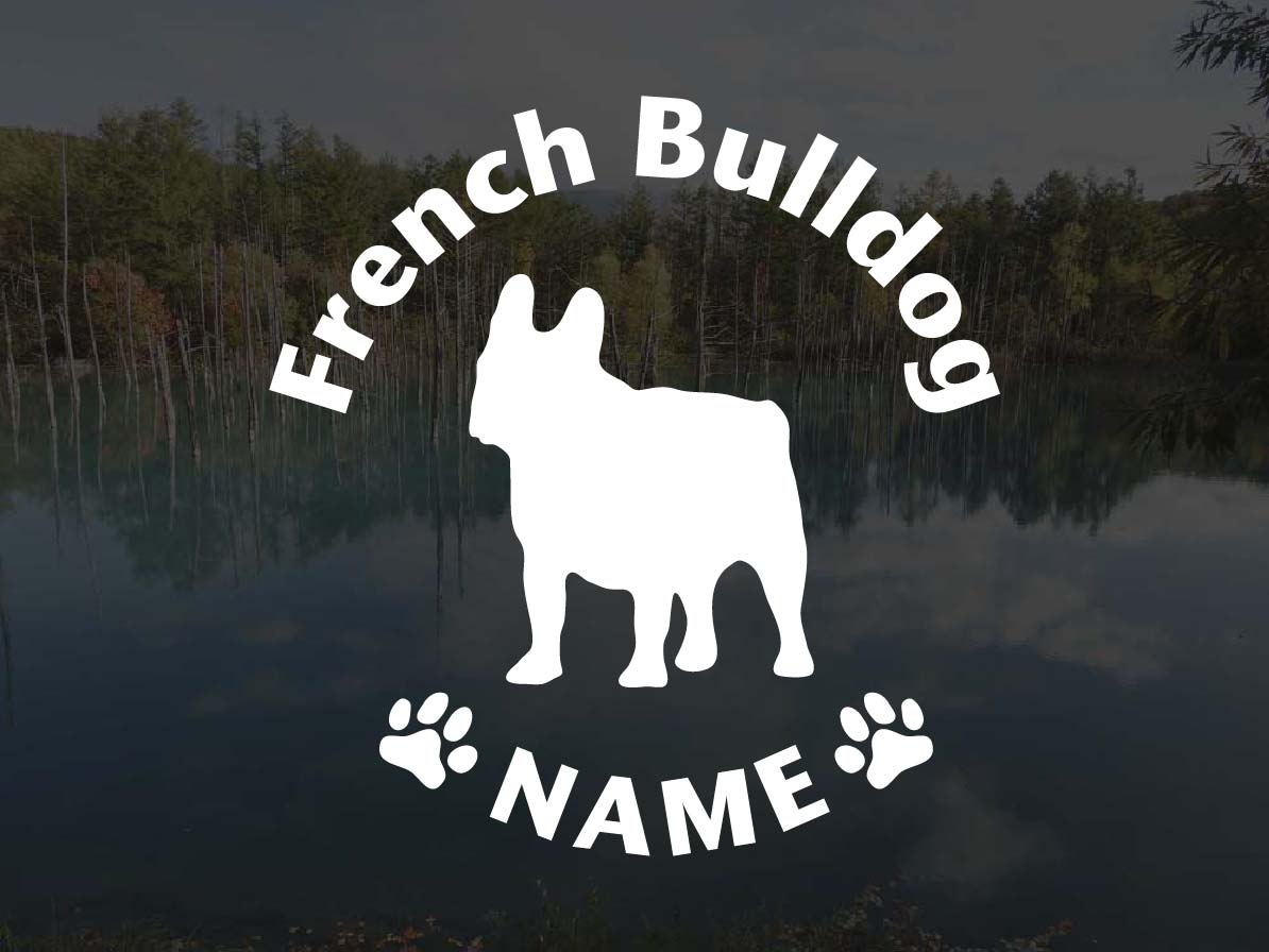 [犬のステッカー]『DOG STICKER』名前入りドッグステッカーフレンチブルドッグ (Lサイズ)