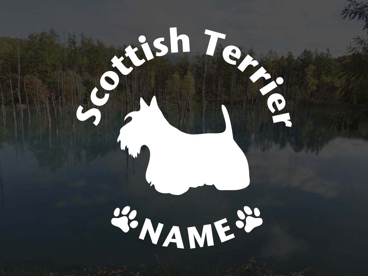 [犬のステッカー]『DOG STICKER』名前入りドッグステッカースコティッシュテリア (Lサイズ)