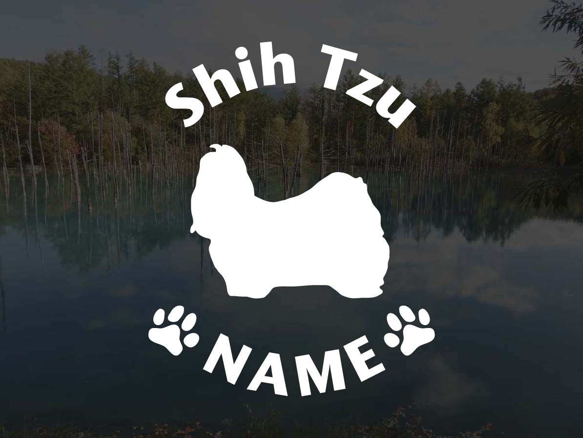 [犬のステッカー]『DOG STICKER』名前入りドッグステッカーシーズー (Lサイズ)