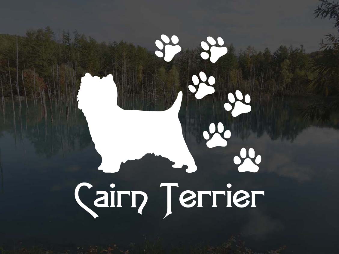 [犬のステッカー]『DOG STICKER』 肉球いっぱいドッグステッカーケアーンテリア (Lサイズ)