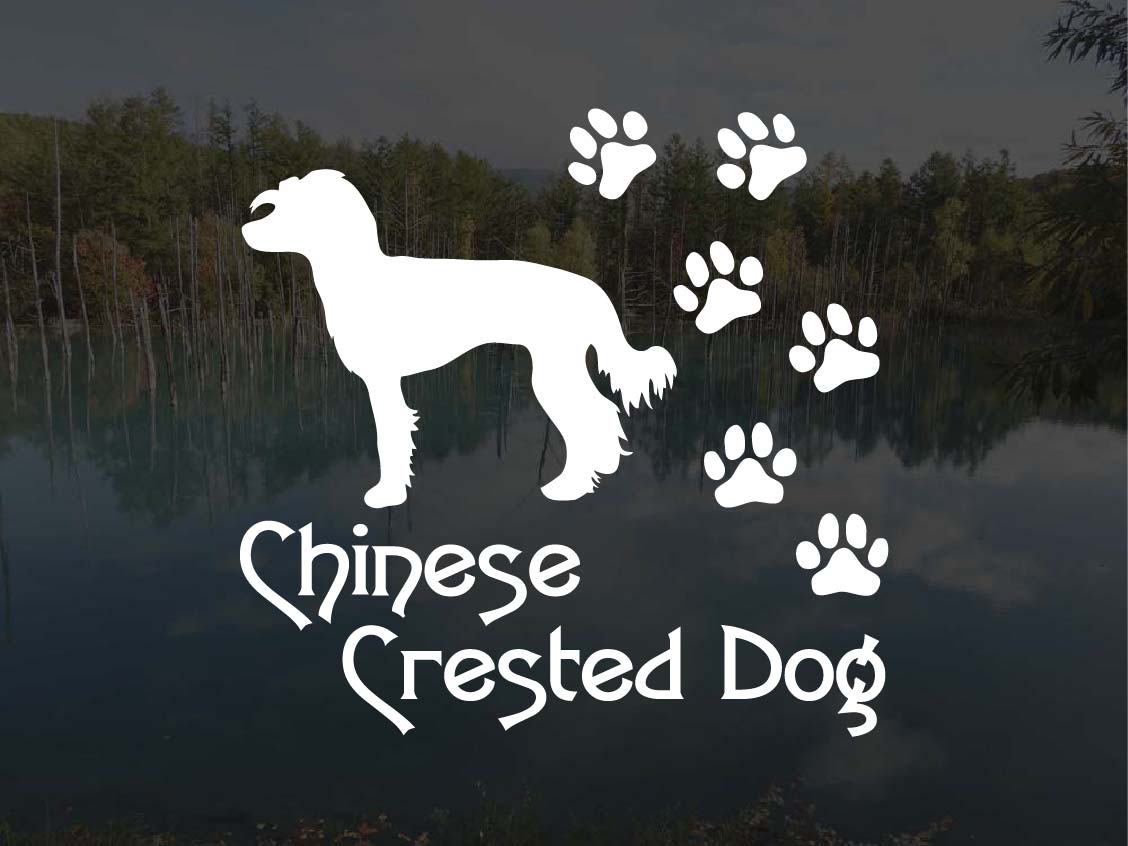 [犬のステッカー]『DOG STICKER』肉球いっぱいドッグステッカーチャイニーズクレステッドドッグ ヘアレ..