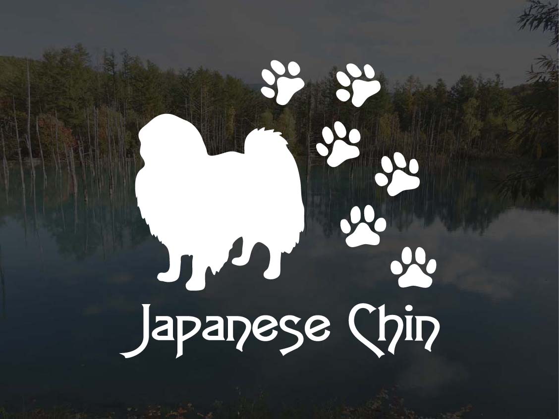 [犬のステッカー]『DOG STICKER』肉球いっぱいドッグステッカー狆 (Sサイズ)