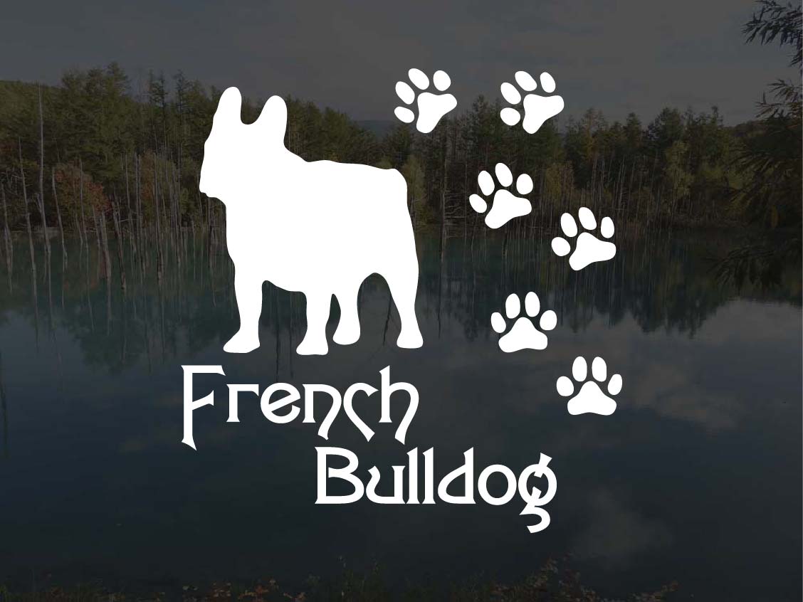 [犬のステッカー]『DOG STICKER』肉球いっぱいドッグステッカーフレンチブルドッグ (Sサイズ)