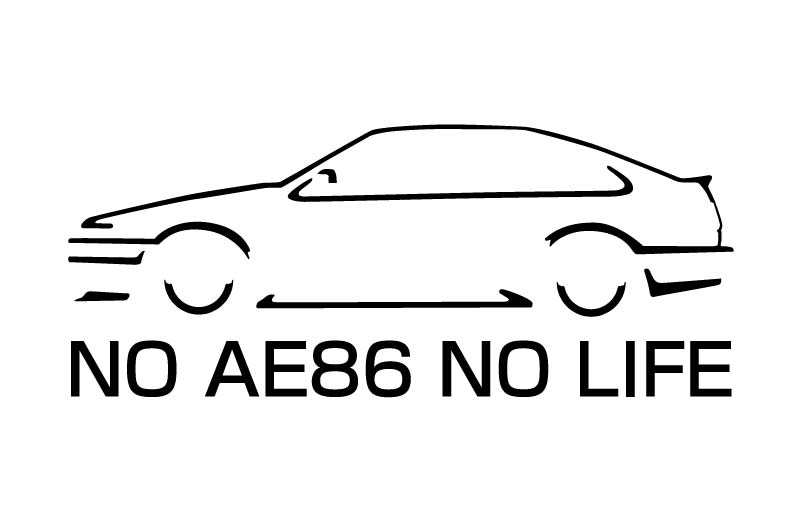 AE86 スプリンタートレノ 3ドアNO AE86 NO LIFE ステッカー (L)(Lサイズ)横20cmトレノ 前期 後期切り文字ステッカー シール