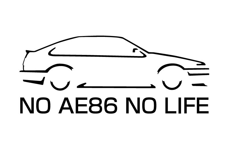 AE86 スプリンタートレノ 3ドアNO AE86 NO LIFE ステッカー (R)(Lサイズ)横20cmトレノ 前期 後期切り文字ステッカー シール