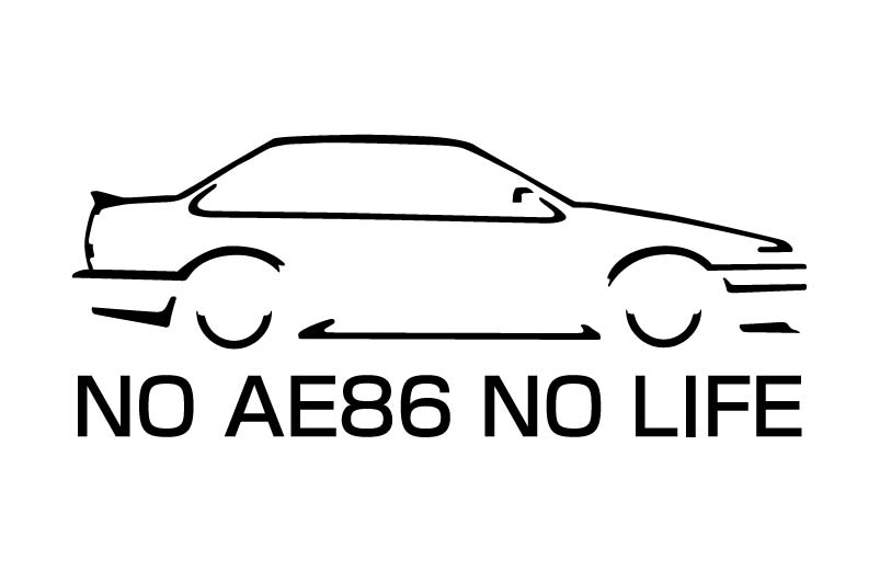 AE86 スプリンタートレノ 2ドアNO AE86 NO LIFE ステッカー (R)(Lサイズ)横20cmトレノ 前期 後期切り文字ステッカー シール