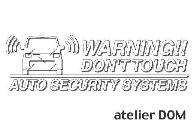 eKスポーツH82W用セキュリティーステッカー3枚セットアトリエDOMオリジナル[職人手作り]