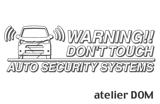 ムーヴカスタム100/110用セキュリティーステッカー3枚セットアトリエDOMオリジナル[職人手作り]