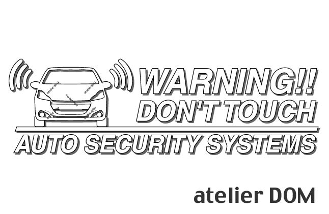 プジョー 208用セキュリティーステッカー3枚セット[ゆうパケット送料無料]アトリエDOMオリジナル[職人手作り]