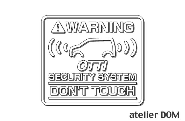 オッティ用セキュリティーステッカー2枚セットアトリエDOMオリジナル[職人手作り]