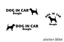 [犬のステッカー]『DOG STICKER』ドッグステッカー『DOG IN CAR』ビーグル 3枚組