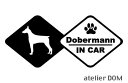 [犬のステッカー]『DOG STICKER』ドッグステッカー ドーベルマンIN CAR