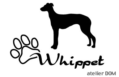 [犬のステッカー]『DOG STICKER』少し大きめのドッグステッカーウィペット