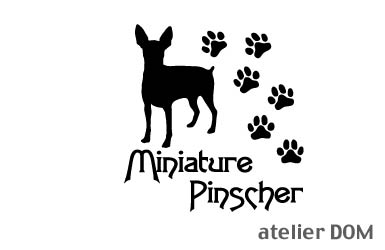 [犬のステッカー]『DOG STICKER』肉球いっぱいドッグステッカーミニチュアピンシャー(Sサイズ)