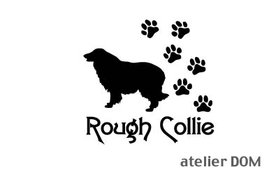 [犬のステッカー]『DOG STICKER』肉球いっぱいドッグステッカーラフコリー (Lサイズ)